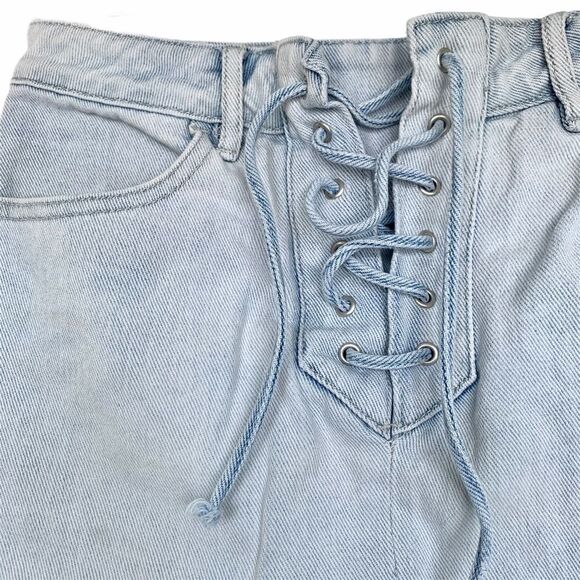 Pacsun Front Tie Light Wash Denim Jean Skirt - Picture 2 of 6